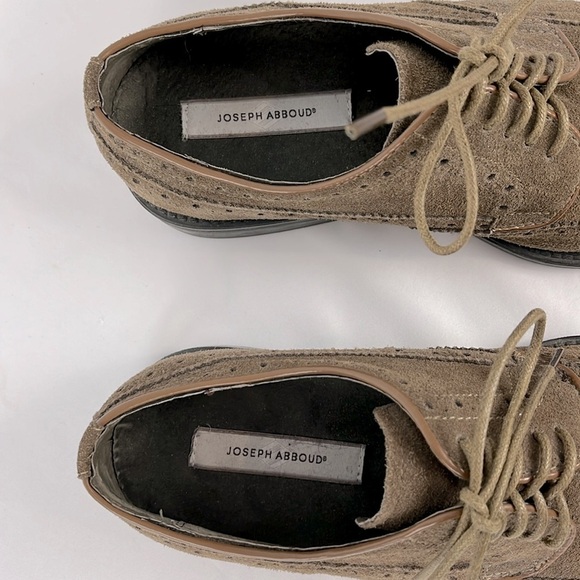 Joseph Abboud Evan Suede Wingtip Oxford Loafers Mens Size EUR 42 US 9 Dark Tan - Picture 5 of 12
